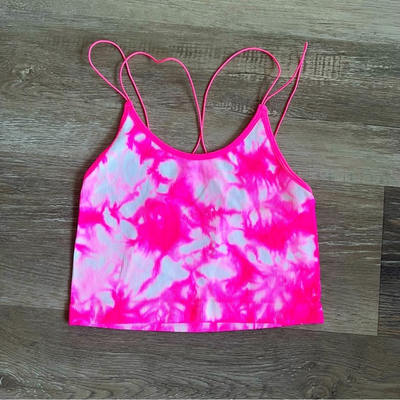 No Boundaries ribbed neon tie dye crop - Picture 1 of 4